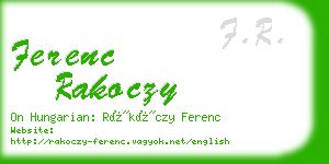 ferenc rakoczy business card